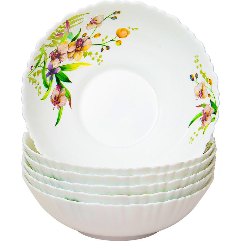 Изображение товара Набор салатников на 6 персон Olaff Английский сад стеклокерамика 6 предметов