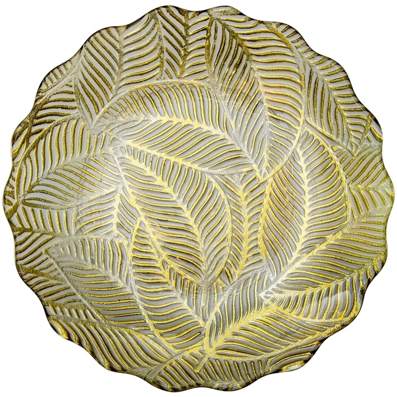 Изображение товара Уценка. Блюдо Вещицы Листья 30.5 см стекло