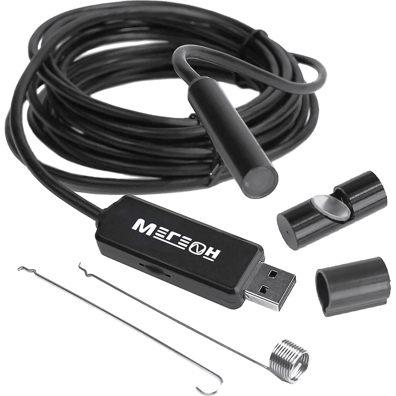 Изображение товара Видеоскоп эндоскоп Мегеон 33100 10 м USB для осмотра труб и полостей