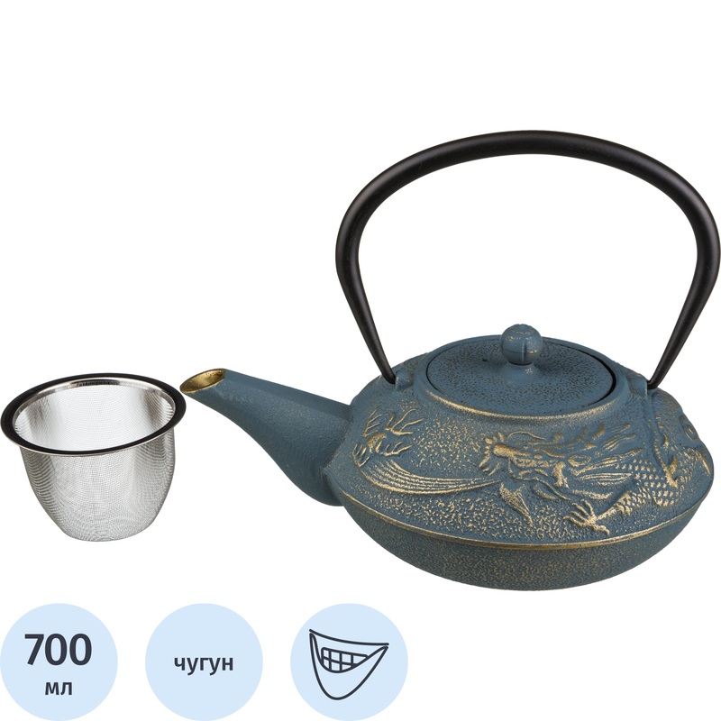 Изображение товара Чайник заварочный чугунный Agness 700 мл с ситечком