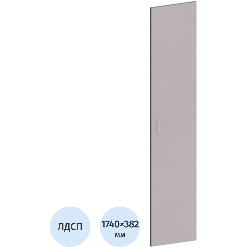 Изображение товара Дверь высокая правая Simple SD-5 ЛДСП серый 382х1740 мм
