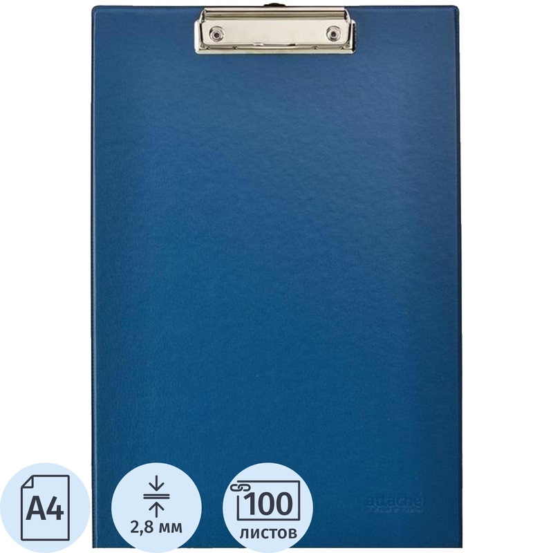 Изображение товара Папка-планшет Bantex Attache Selection A4 синяя с зажимом и креплением к стене