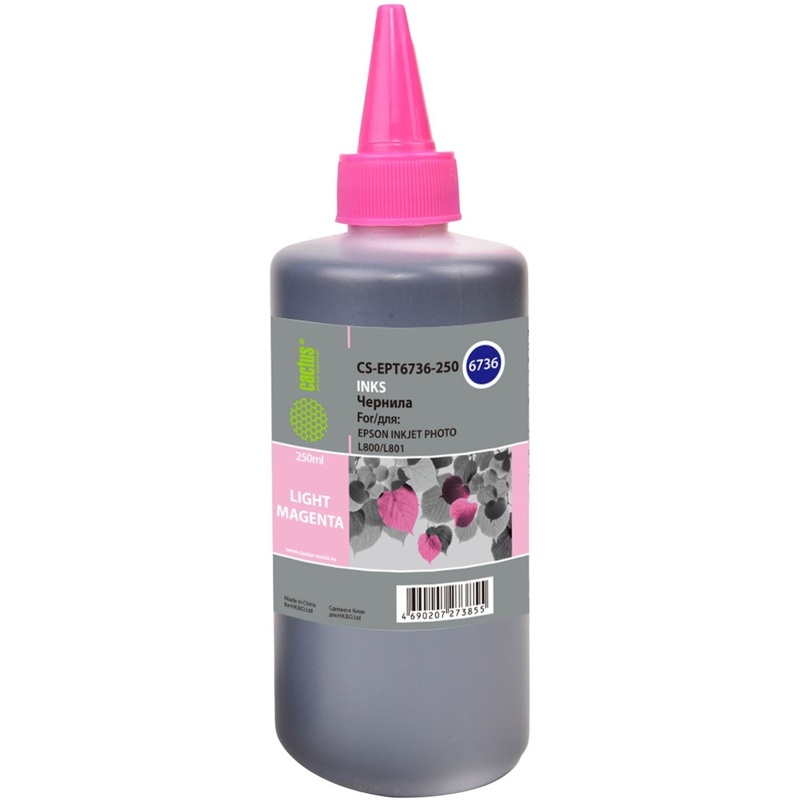 Изображение товара Совместимые чернила Cactus T6736 для Epson светло-пурпурные 250 мл