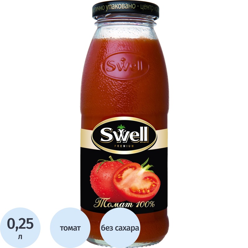 Изображение товара Томатный сок Swell с мякотью 0.25 л натуральный и без добавок