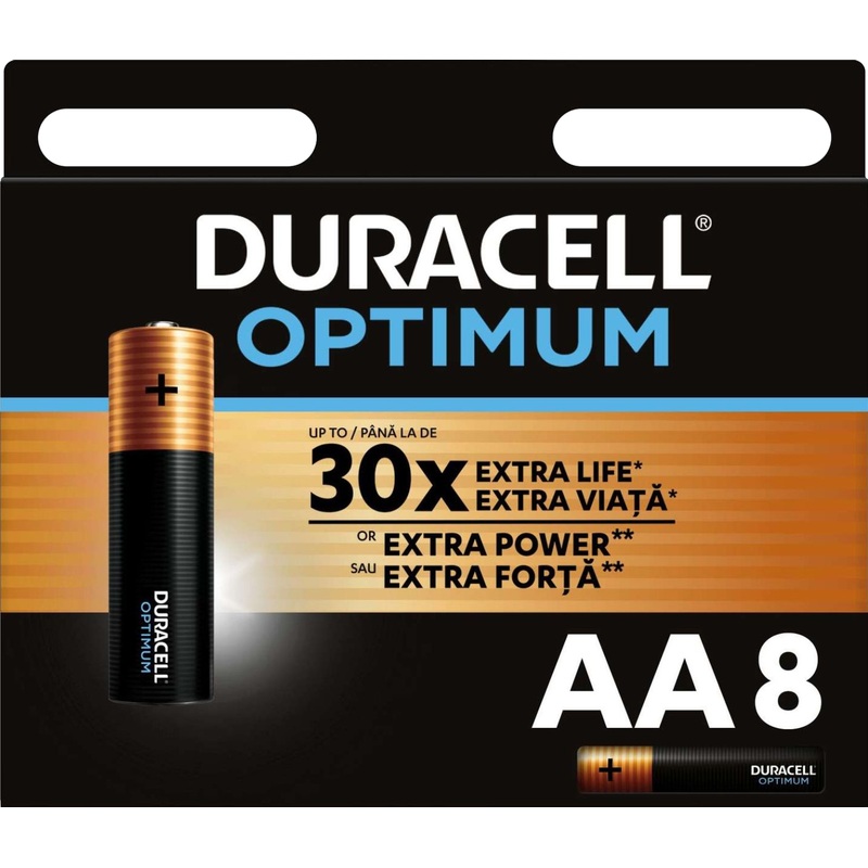 Изображение товара Батарейка AA пальчиковая Duracell Optimum 8 штук в упаковке