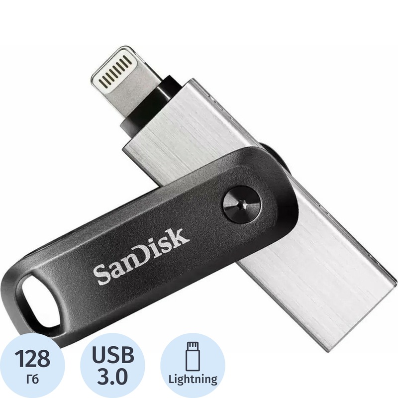 Изображение товара Флешка USB 3.0 128 ГБ SanDisk iXpand SDIX60N-128G-GN6NE (SDIX60N-128G-GN6NE)