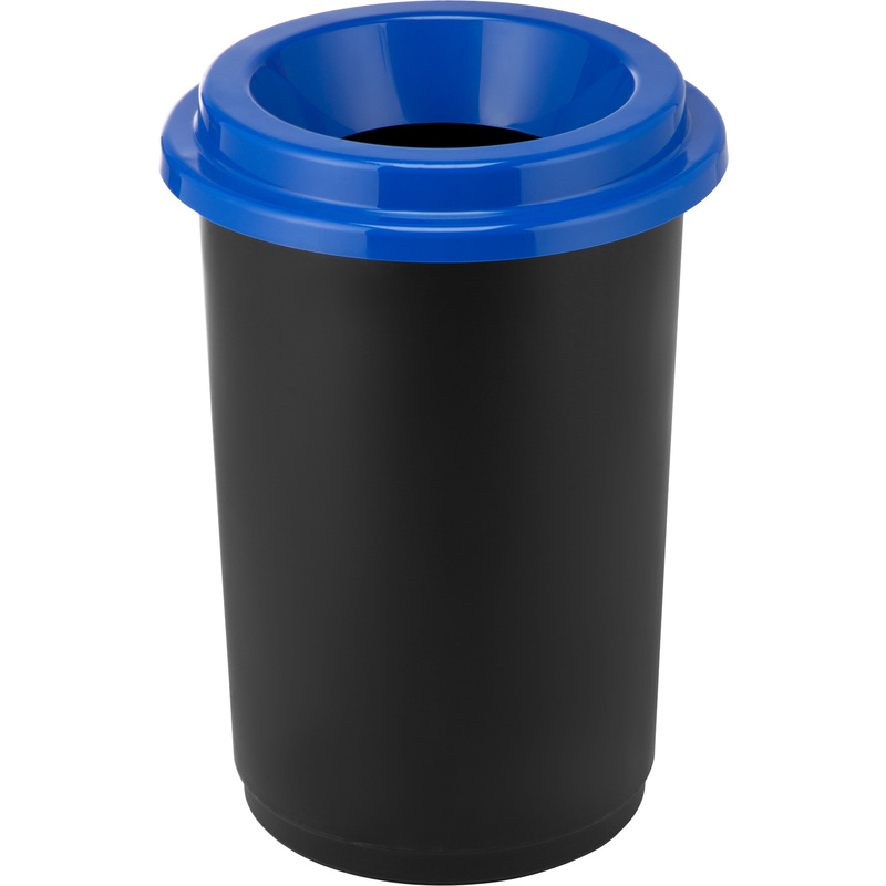 Изображение товара Контейнер для мусора Idea Эко 50 л черный/синий с крышкой