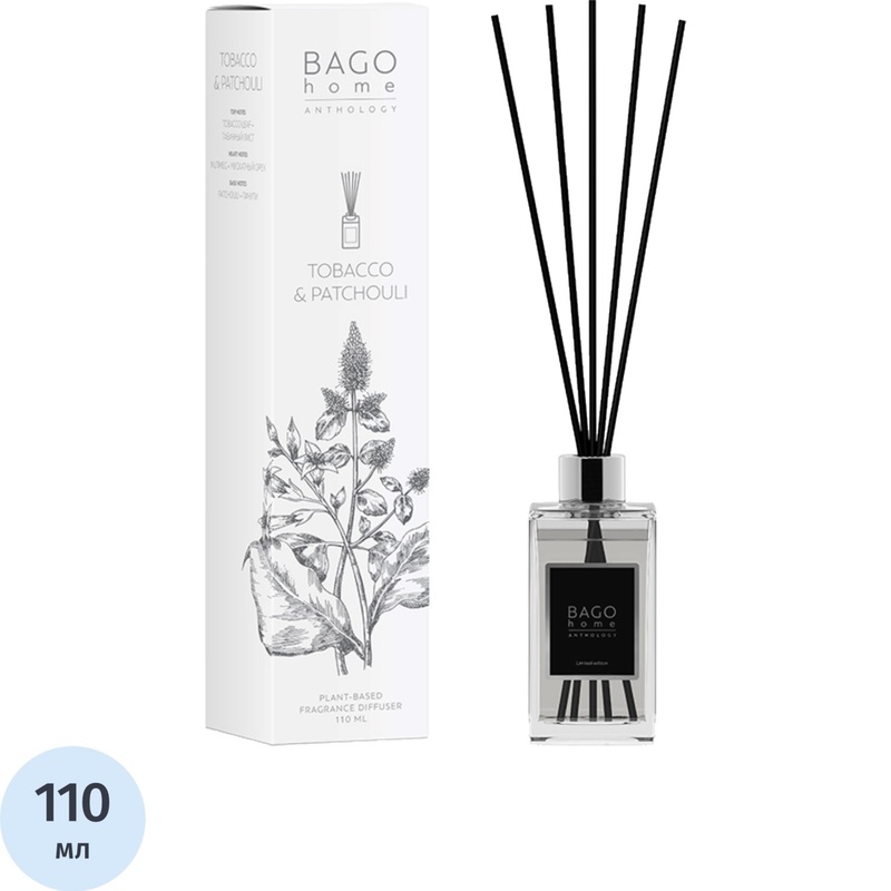Изображение товара Аромадиффузор Bago home Табак и пачули 110 мл натуральный аромат легко применять