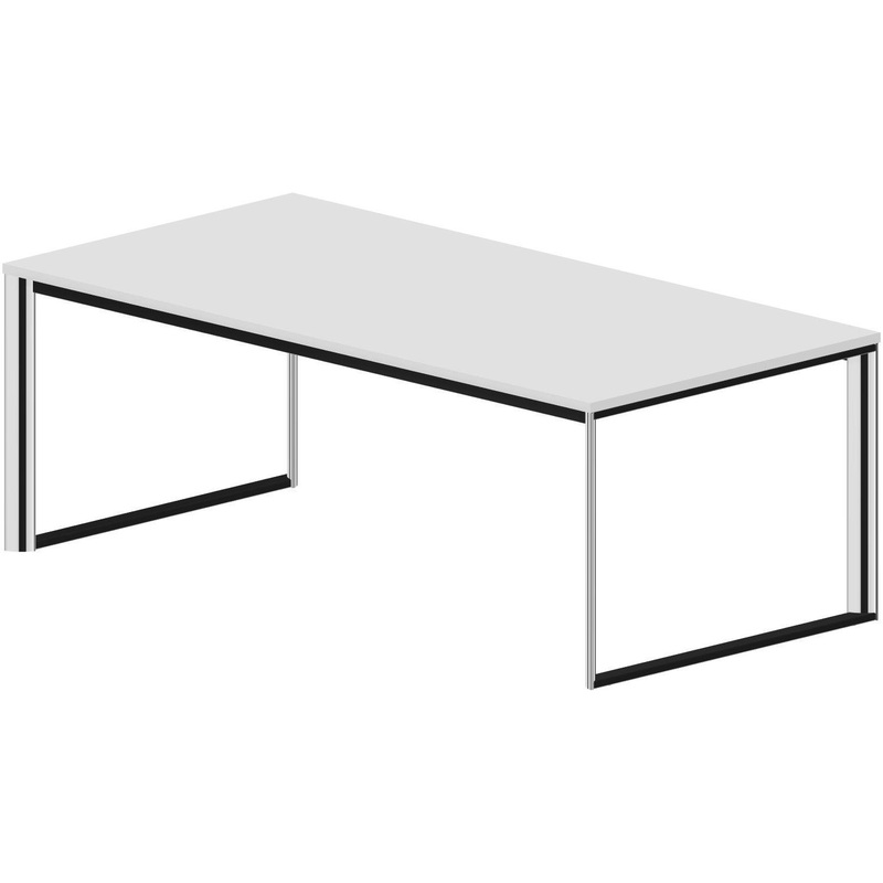 Изображение товара Стол руководителя Carre письменный (белый/хром, 2000х1000х720 мм)