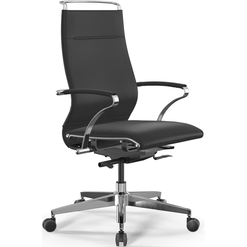 Изображение товара Кресло для руководителя Ergolife черное из экологичной кожи металл хром