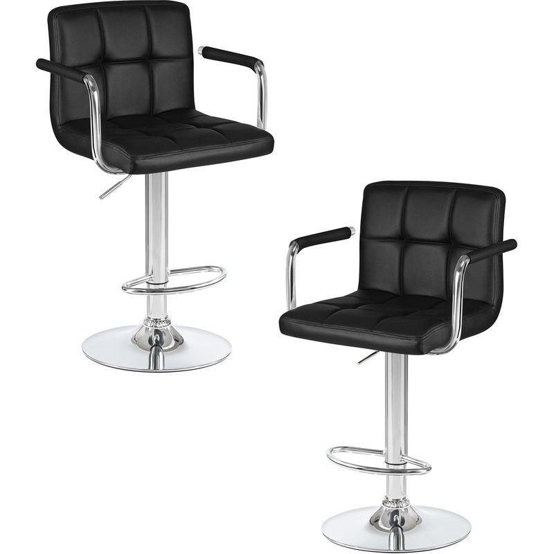 Изображение товара Стул барный LM-5011-N чёрный хром экокожа фанера регулировка вращение