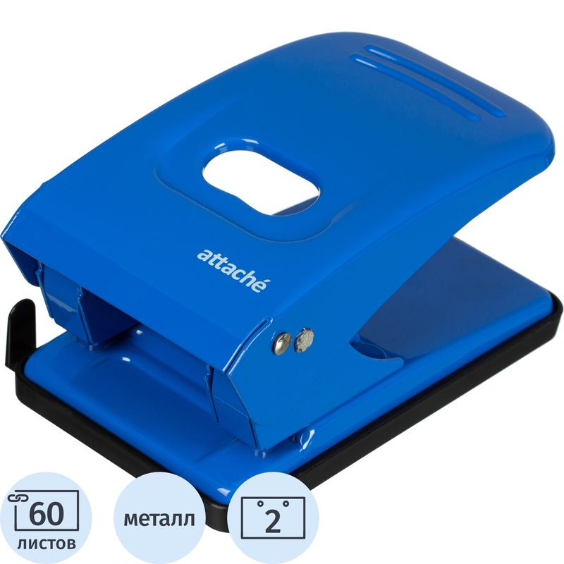 Изображение товара Дырокол Attache (Attache Economy) до 60 листов синий с линейкой