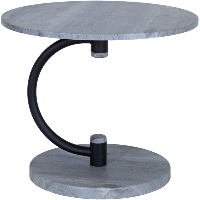 Изображение товара Журнальный столик Дуэт 13 орех/чёрный, диаметр 600 мм, высота 490 мм