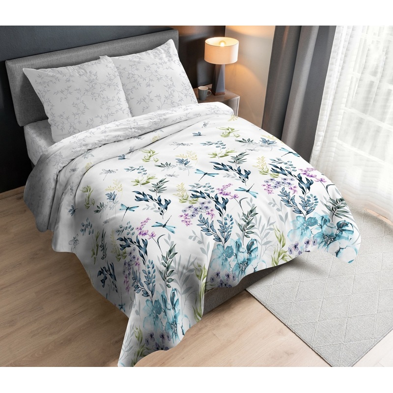 Изображение товара Постельное белье Lovely textile Стрекозы 2-спальное с европростыней перкаль