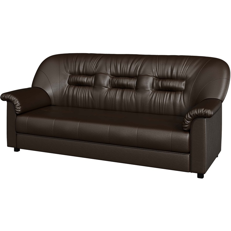 Изображение товара Диван трехместный Chelsea коричневого цвета из искусственной кожи