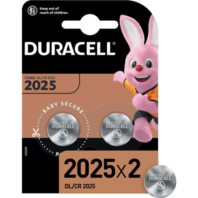 Изображение товара Батарейка CR2025 Duracell Specialty 2 шт в упаковке для часов и устройств