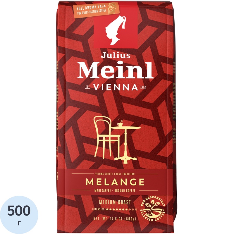Изображение товара Молотый кофе Julius Meinl Melange 500 г - классический венский бленд для домашнего и профессиональн