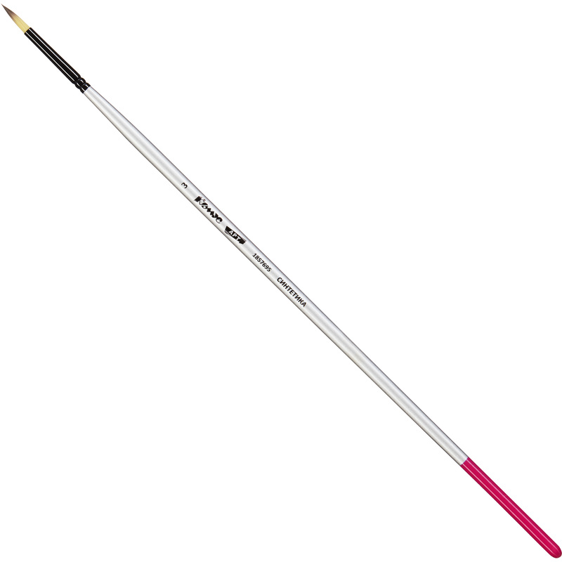 Изображение товара Кисть художественная Комус Арт круглая средней жесткости синтетика №3