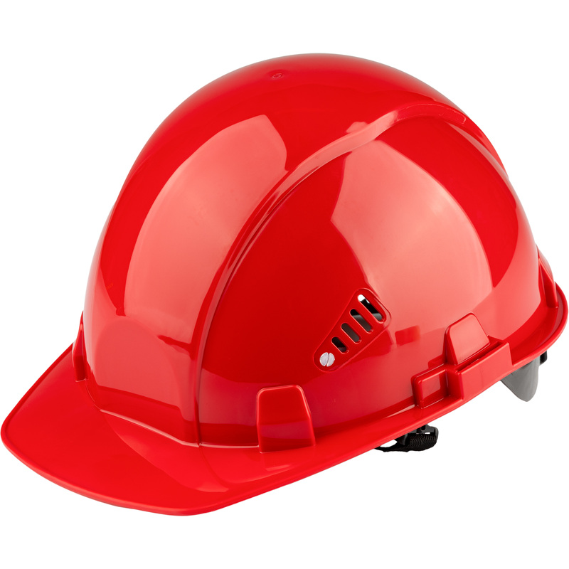 Изображение товара Защитная каска TOPFORT Стандарт 203 красная с регулировкой и козырьком