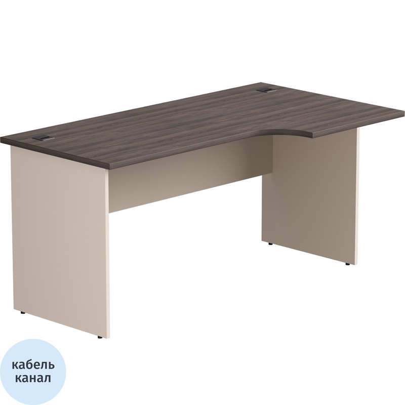 Изображение товара Эргономичный рабочий стол EVO 254S114DK/GU правый 1580х870 мм бежевый чёрный