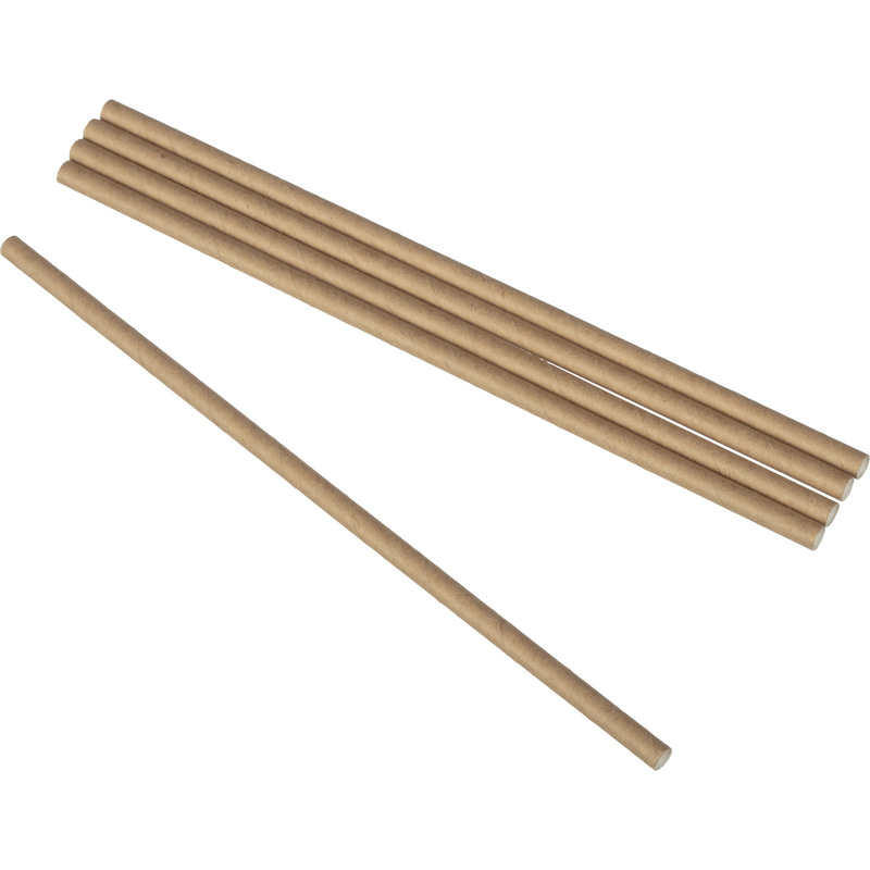 Изображение товара Трубочки для коктейля Тростник бумажные прямые 205мм 6мм 1500шт индивидуальная упаковка