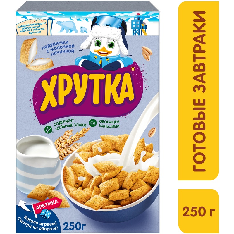 Изображение товара Мультизлаковые подушечки Nestle Хрутка с молочной начинкой 250 г