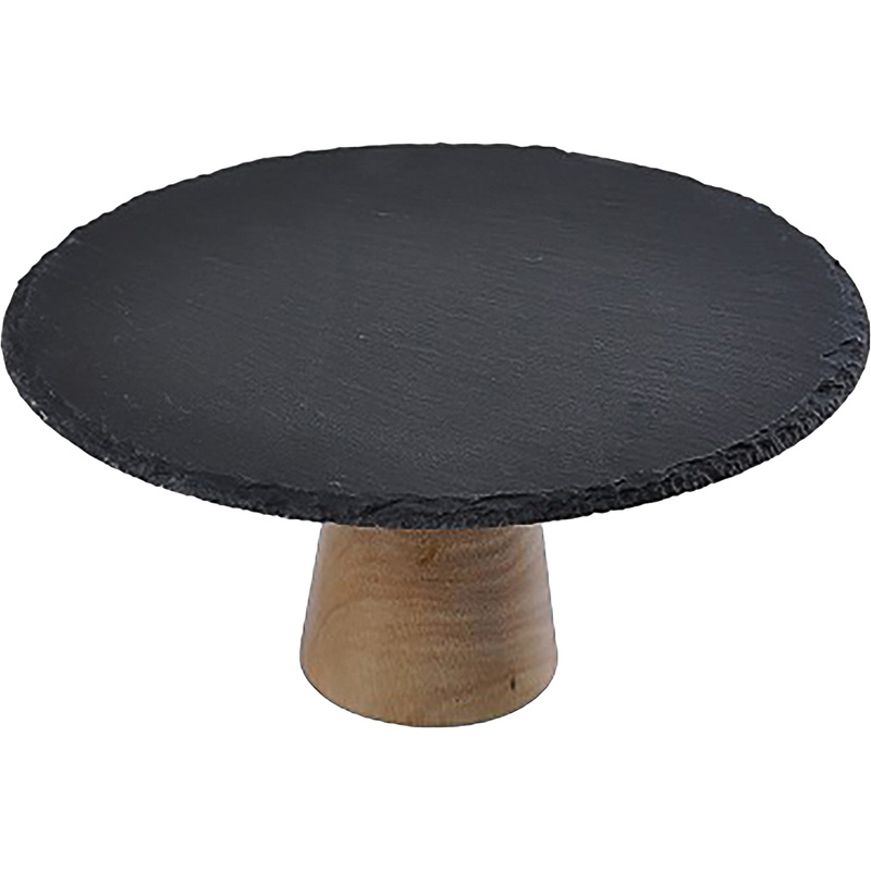 Изображение товара Подставка для торта MGprof 73536 диаметр 250мм сланцевая чёрная круглая