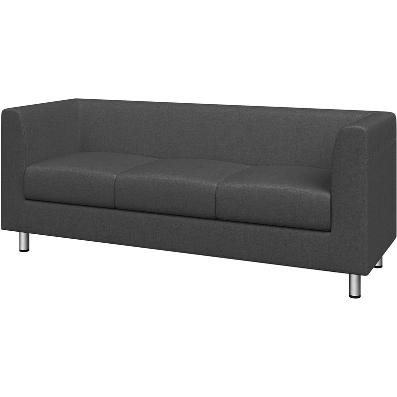 Изображение товара Диван трехместный Домино серый ткань комфортный современный дизайн