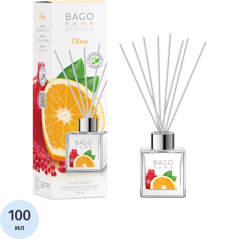 Изображение товара Аромадиффузор Bago home Цитрус 100 мл с натуральным запахом