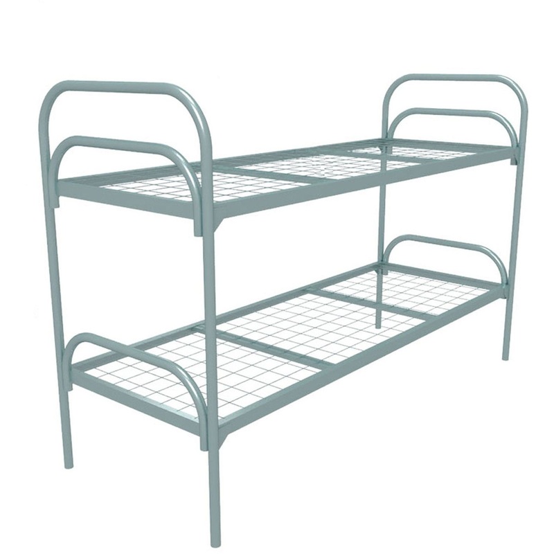 Изображение товара Кровать двухъярусная Стандарт+2 металлическая серая 800х1600х1900 мм