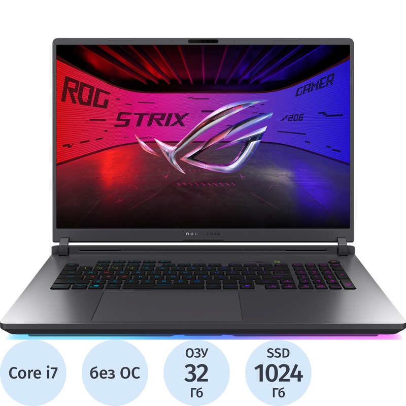 Изображение товара Ноутбук игровой Asus ROG Strix G815JMR-S9080 18" серый Intel Core i7 14650HX/32 ГБ/SSD 1024 ГБ/NVIDIA GeForce RTX 5060 (90NR0LE1-M00450)