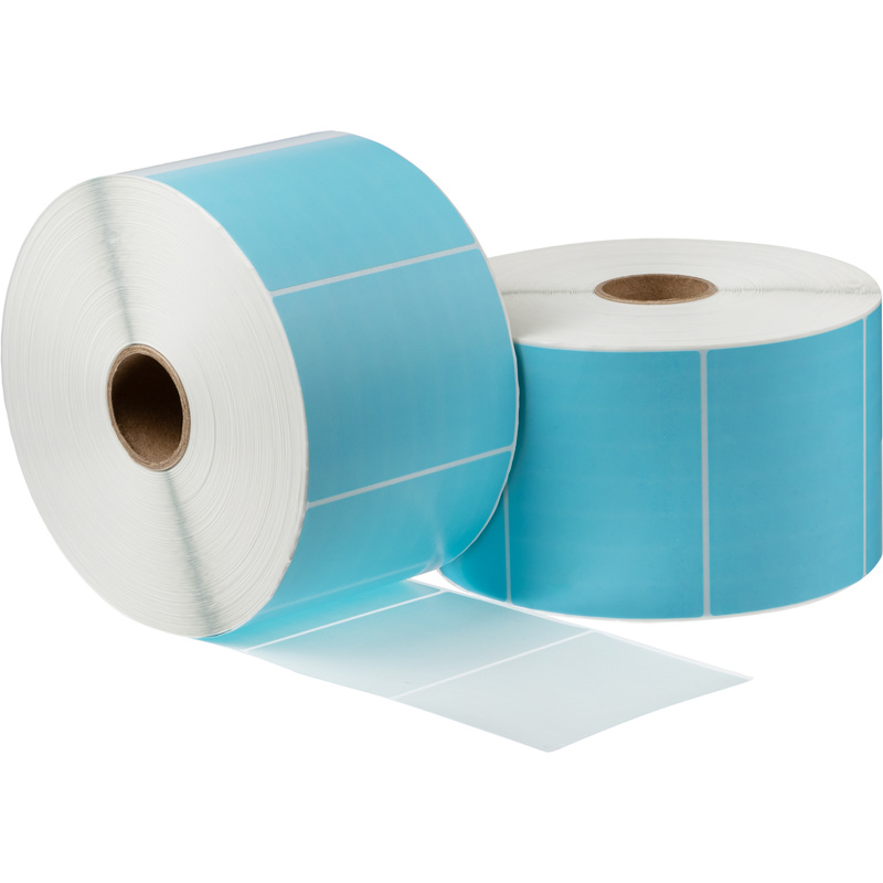 Изображение товара Термотрансферные бумажные этикетки Vellum 75x100 мм синие 4 рулона по 2000 шт