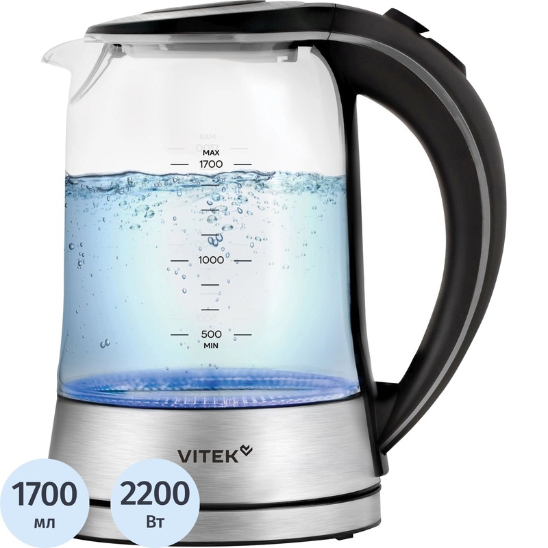 Изображение товара Электрический чайник Vitek VT-WK1009 с подсветкой и фильтром Изображение товара Электрический чайник Vitek VT-WK1009 с подсветкой и фильтром