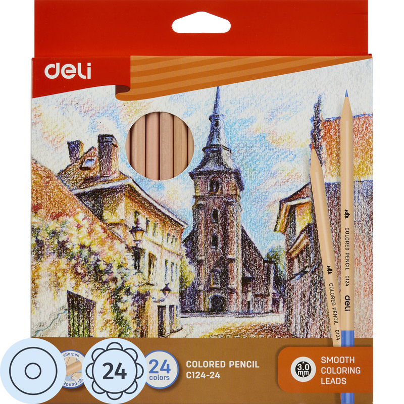 Изображение товара Карандаши цветные Deli 24 цвета для рисования
