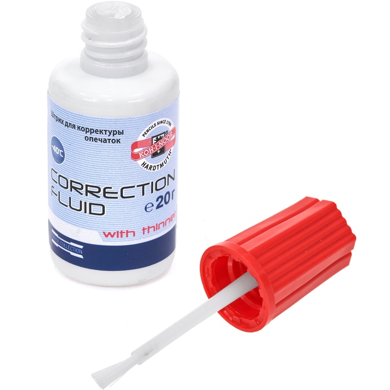 Изображение товара Корректирующая жидкость Koh-i-Noor быстросохнущая 20 г с кисточкой
