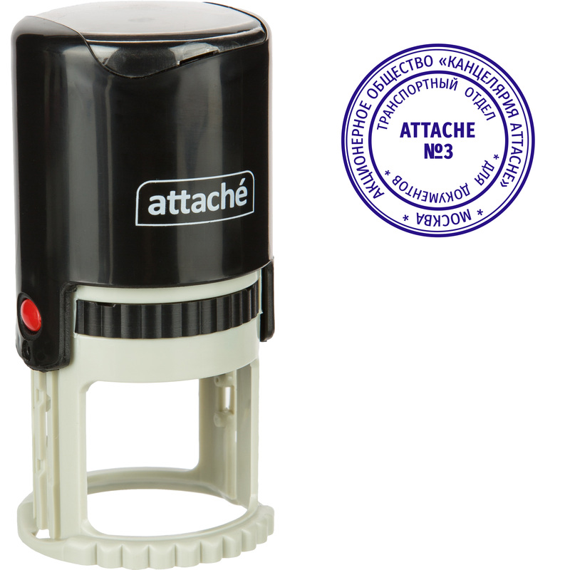 Изображение товара Оснастка для печати Attache 9140 R40 40 мм черный круглый пластик