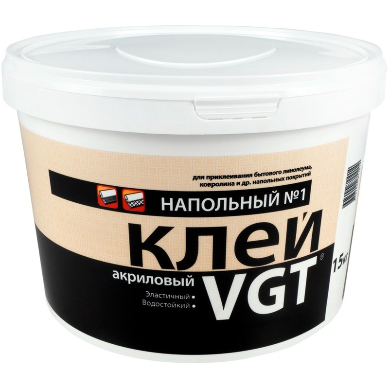 Изображение товара Клей контактный ВГТ Эконом универсальный 15кг акриловый без запаха водостойкий прозрачный (2822)