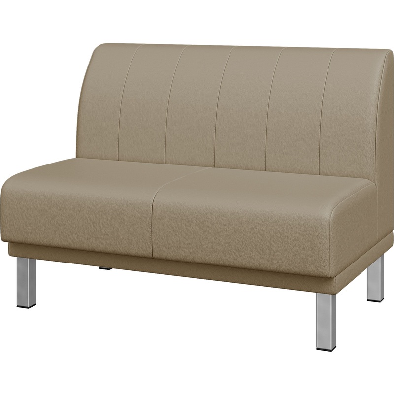 Изображение товара Модуль дивана прямой Холл двухместный светло-коричневый из искусственной кожи