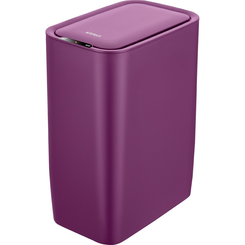 Изображение товара Ведро мусорное сенсорное Kitfort КТ-6804 8 л пластик с крышкой фиолетовое (30x15.5x25 см)