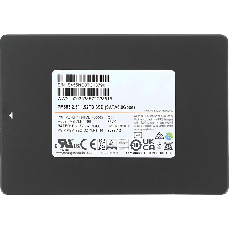 Изображение товара SSD накопитель Samsung PM883 1.92 ТБ (MZ7LH1T9HMLT-00005)