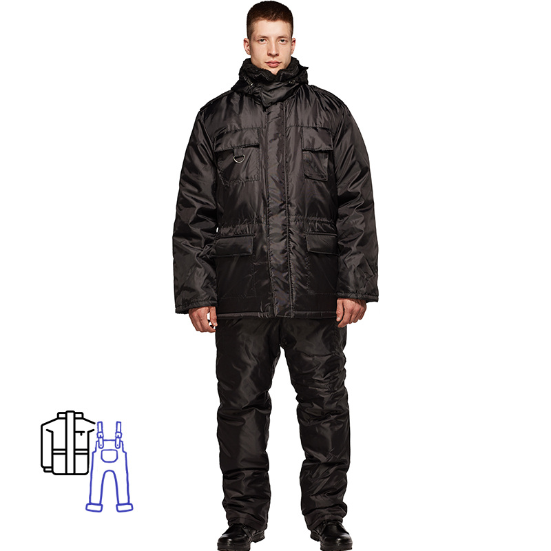 Изображение товара Костюм рабочий зимний мужской Охранник-КПК черный (размер 60-62, рост 170-176)