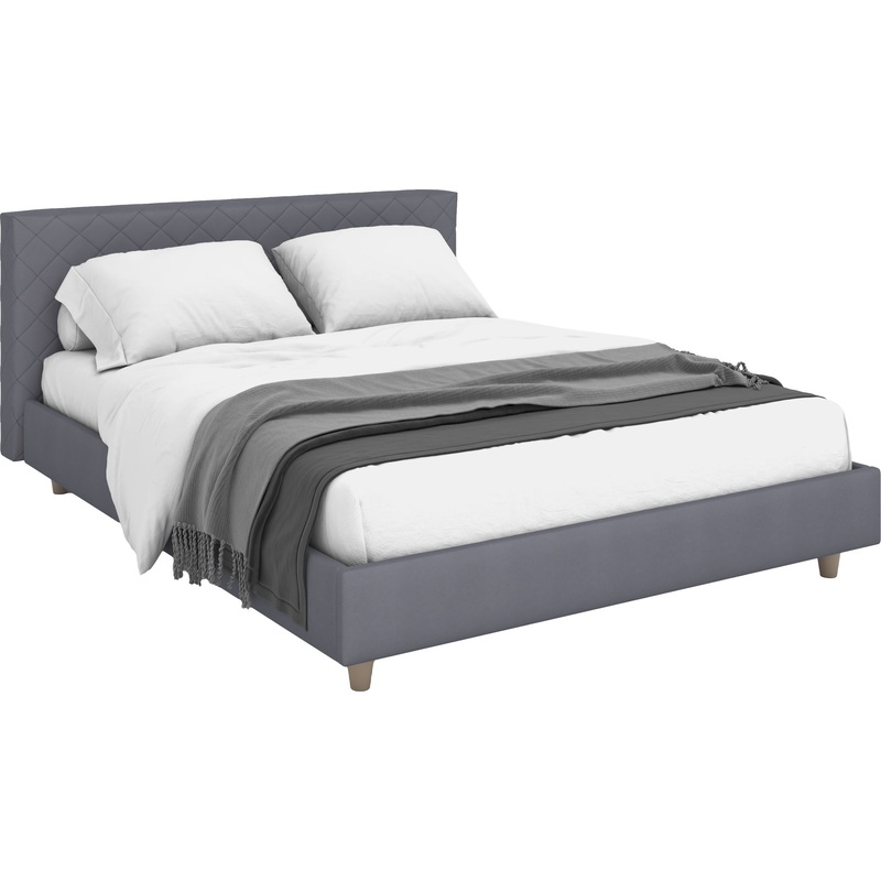 Изображение товара Кровать металлическая одноярусная Онега Лофт серая 1600х2000х900 мм