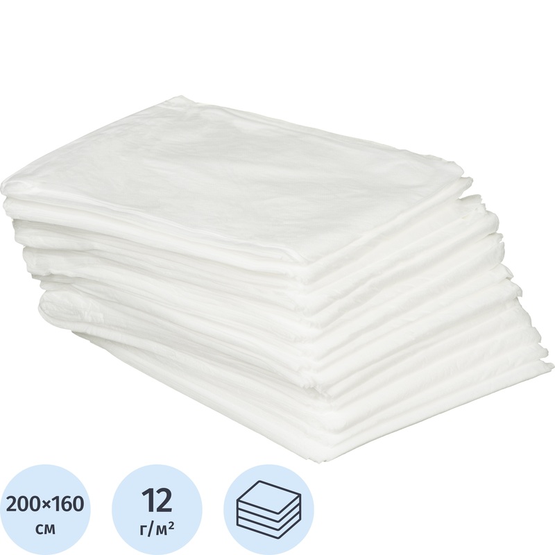 Изображение товара Одноразовая простыня Чистовье Стандарт 200x160см белая 20 шт в упаковке