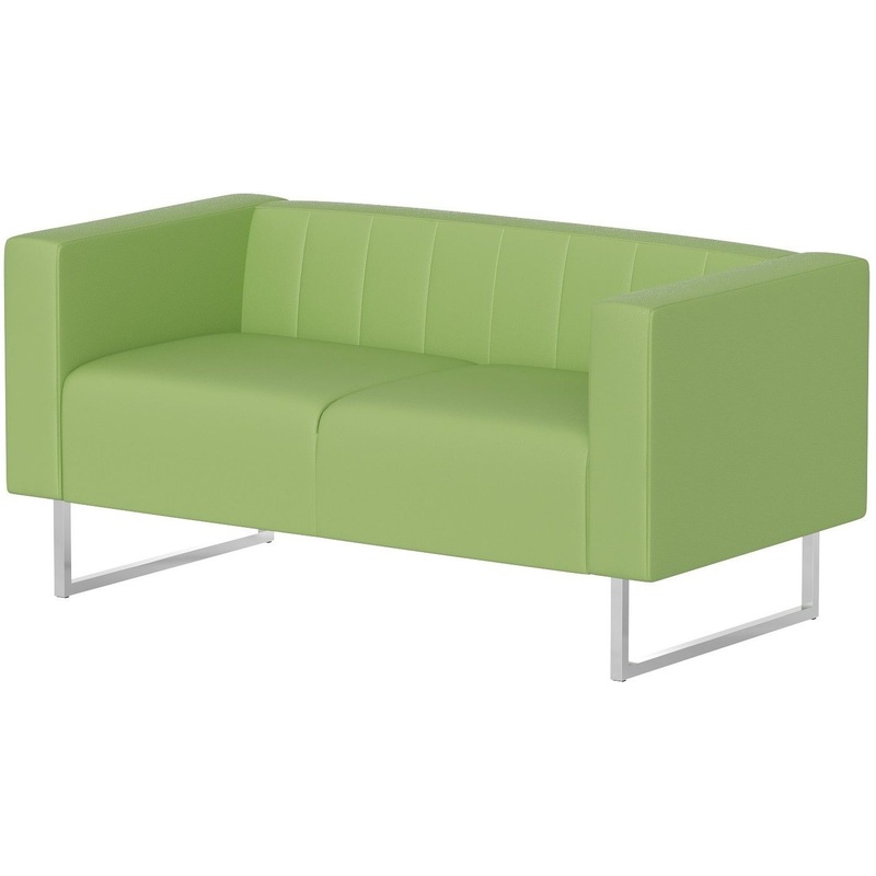 Изображение товара Двухместный диван Chairman Вента из искусственной кожи оливковый цвет