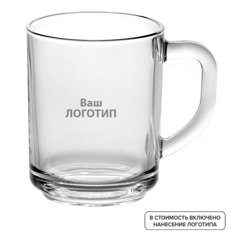 Изображение товара Кружка Enjoy стекло 250 мл с индивидуальной гравировкой минимальный тираж 120 штук
