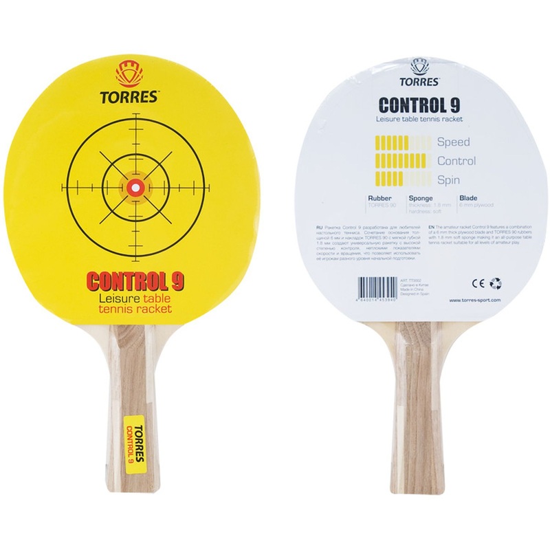 Изображение товара Torres Control 9 TT0002 ракетка для настольного тенниса 6 мм основание 1.8 мм губка