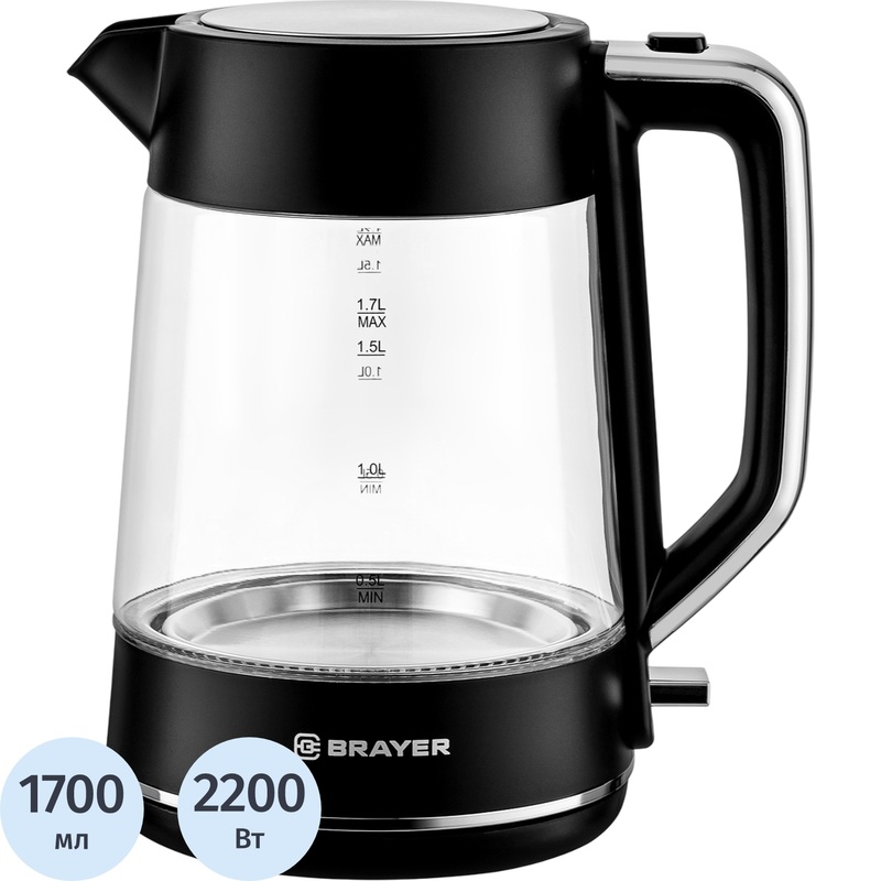 Изображение товара Электрический чайник Brayer BR6102 чёрный 1700 мл