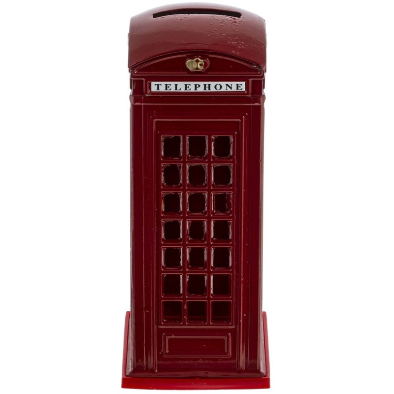 Изображение товара Металлическая копилка в виде телефонной будки 6x6x12.5 см Оригинальный подарок