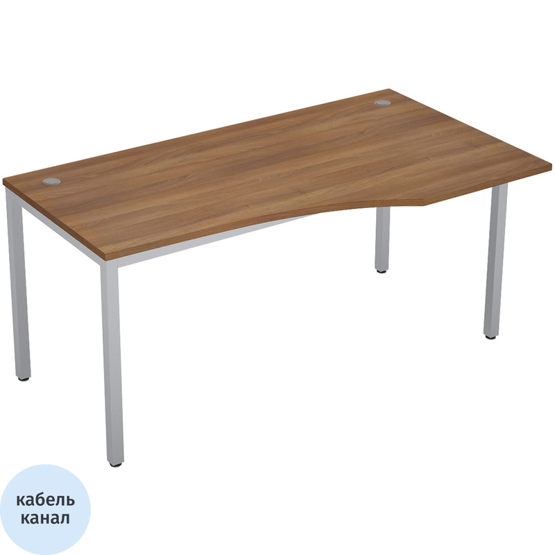 Изображение товара Эргономичный рабочий стол Avance 6М.021 правый 1600х900х750 мм шамони тёмный алюминий матовый