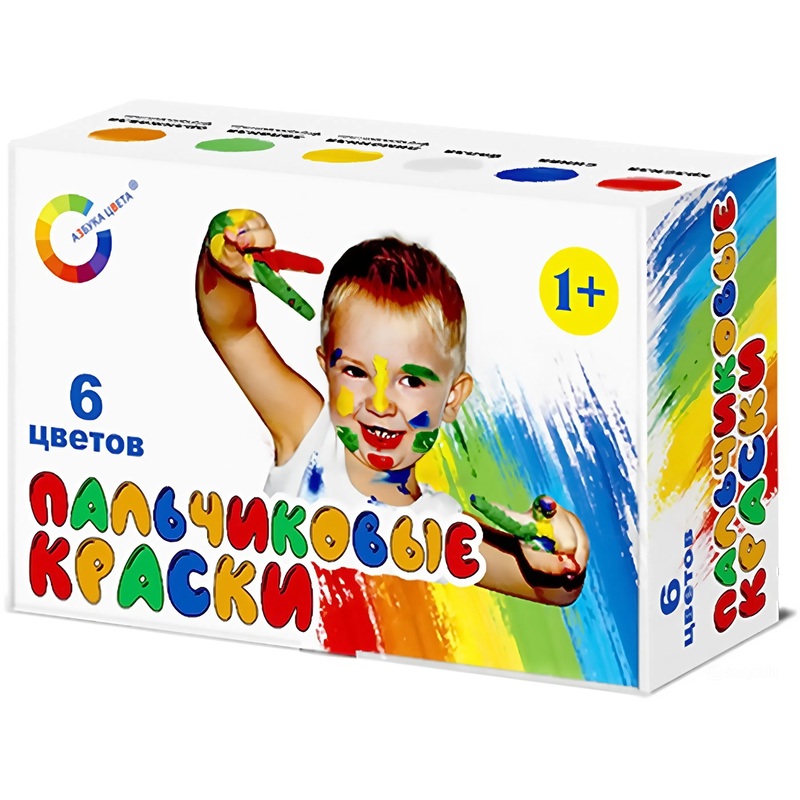 Изображение товара Пальчиковые краски Азбука Цвета 6 цветов по 40мл безопасные для детей